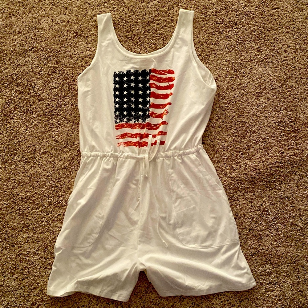 One piece American flag romper size large